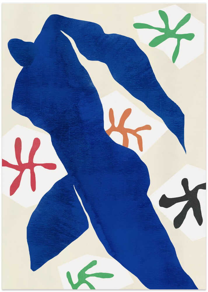 Abstract Blue Figure - Art Print by Little Dean