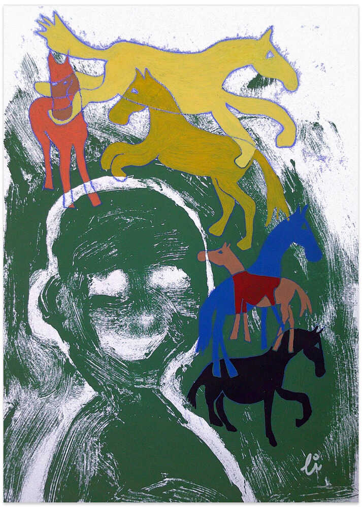 Alla hästar hemma - Art Print by Li Gessbo