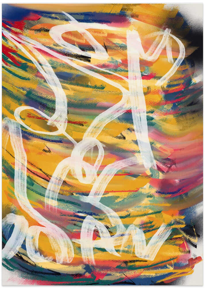Chaos color large abstract - Art Print by Little Dean
