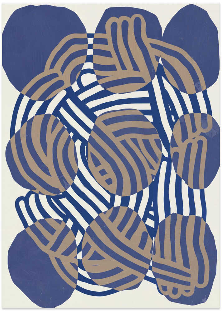 Line art abstract circles - Art Print by Little Dean