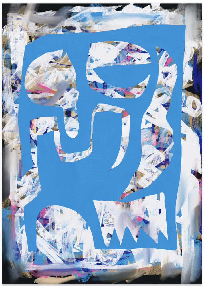 Chaos white large abstract 02 - Art Print by Little Dean