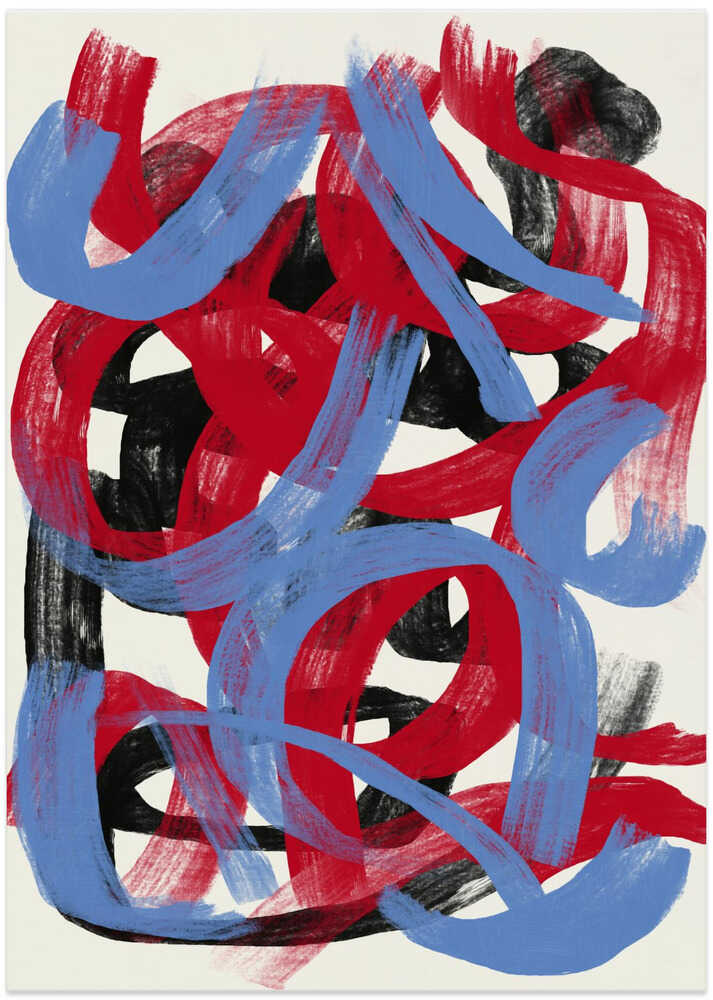 Colorful Strokes Abstract - Art Print by Little Dean