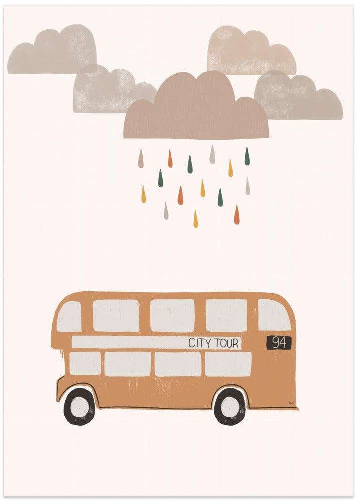 Orange Bus - Art Print by Menina Lisboa