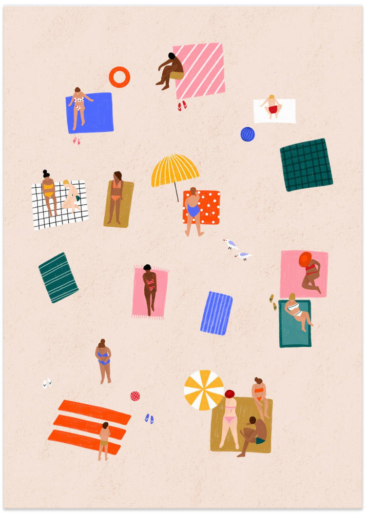 Beach Towel Harmony - Art Print by Bea Müller