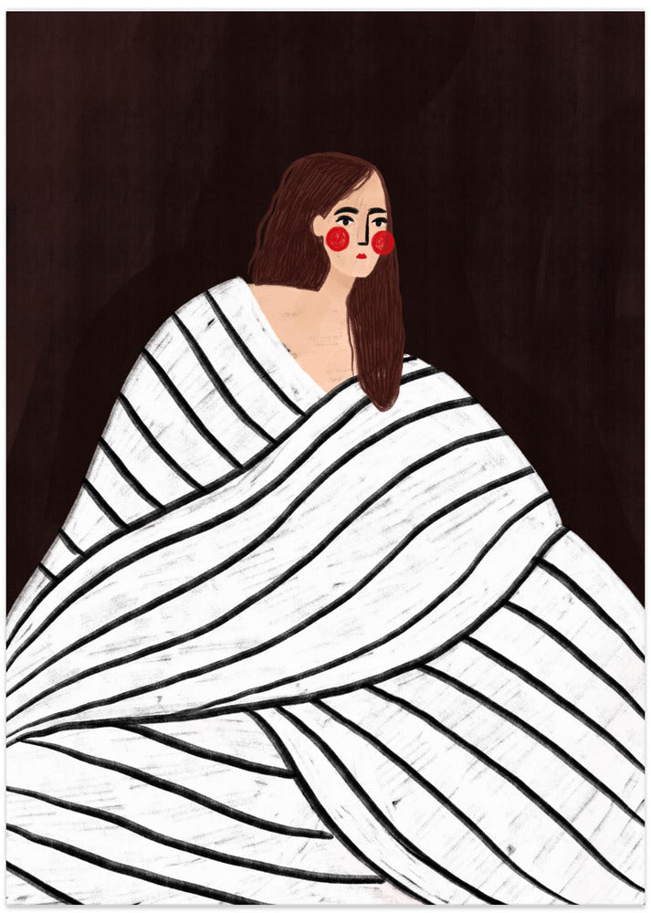 The Woman With Black and White Stripes - Art Print by Bea Müller