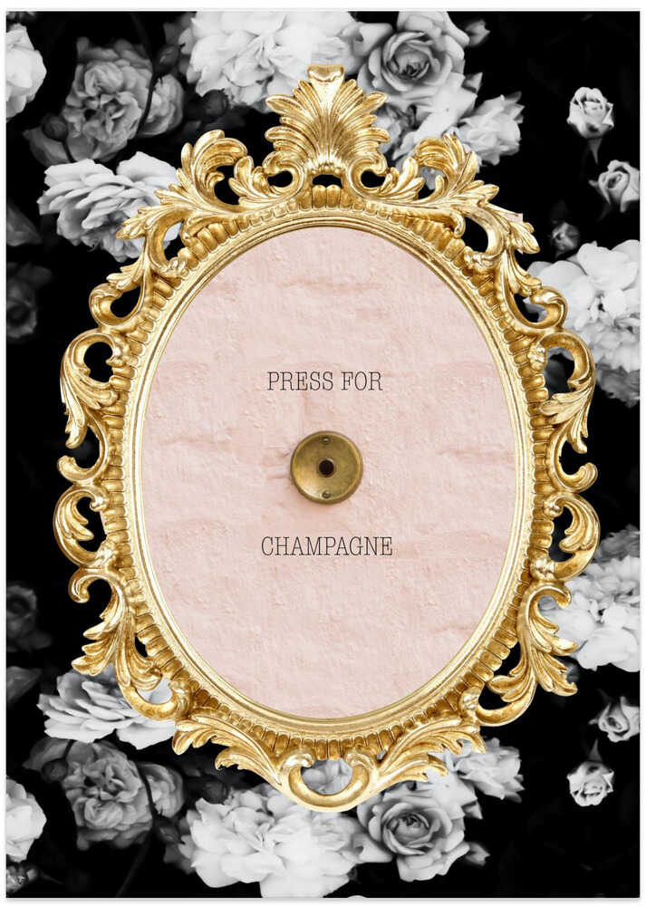 Champagnedarkfloral Ratio2x3 - Art Print by Talitha McQueen