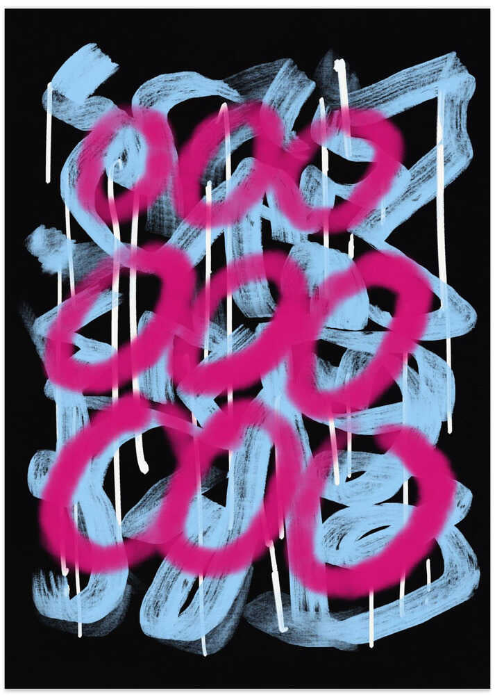 Loop pink abstract - Art Print by Little Dean