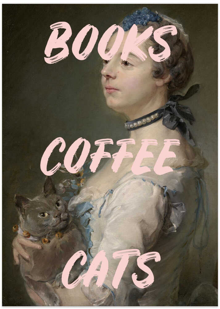 Bookscoffeecats Ratioiso - Art Print by Talitha McQueen