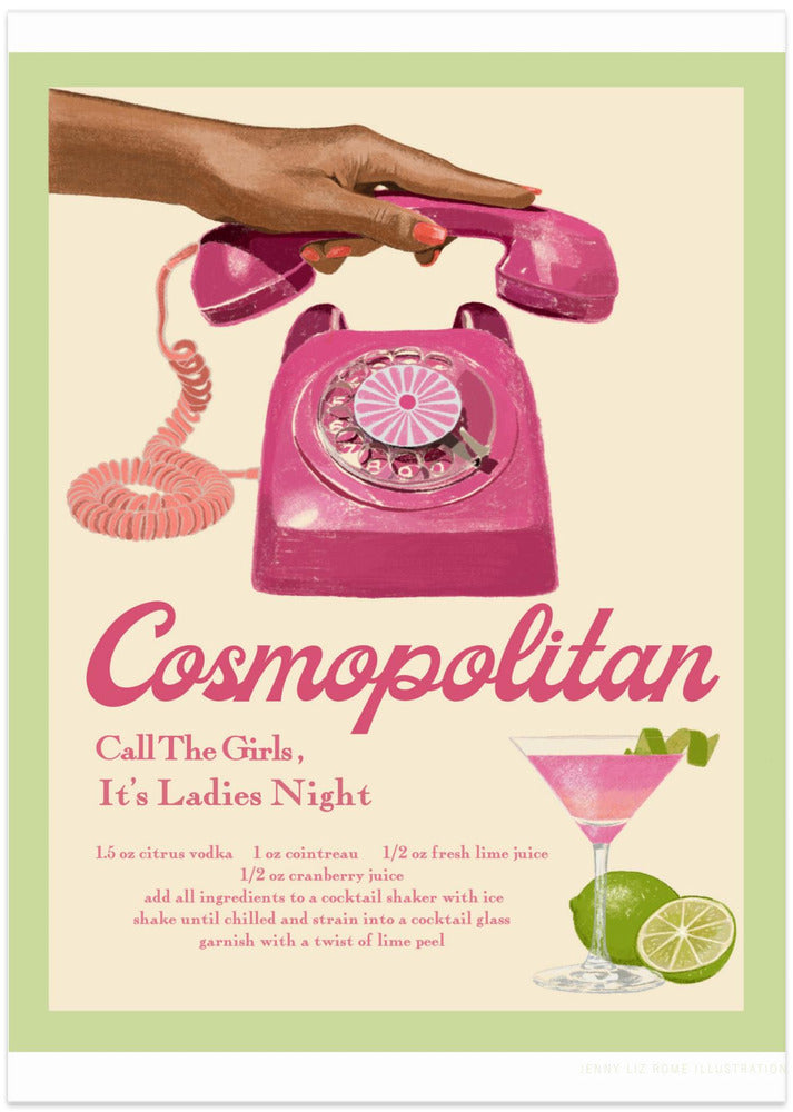 Jlr Cocktails Cosmopolitan - Art Print by Jenny Liz Rome