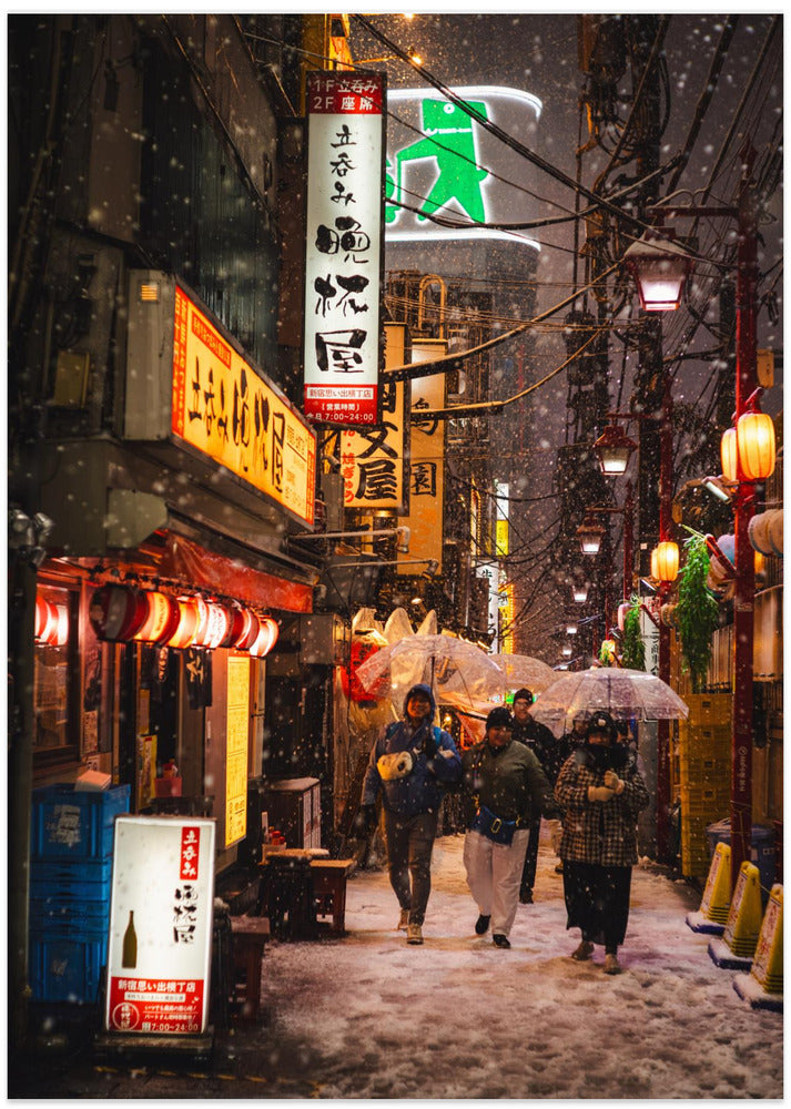 Street scene after snow - Art Print by LIANG CHEN