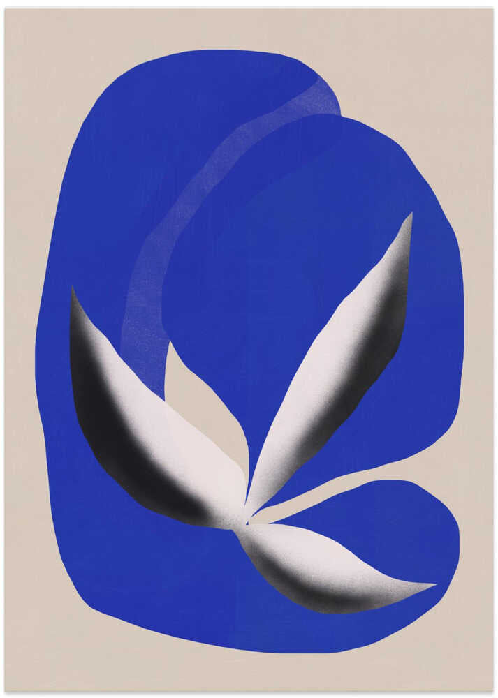 Liquid cobalt blue abstraction 02 - Art Print by Little Dean