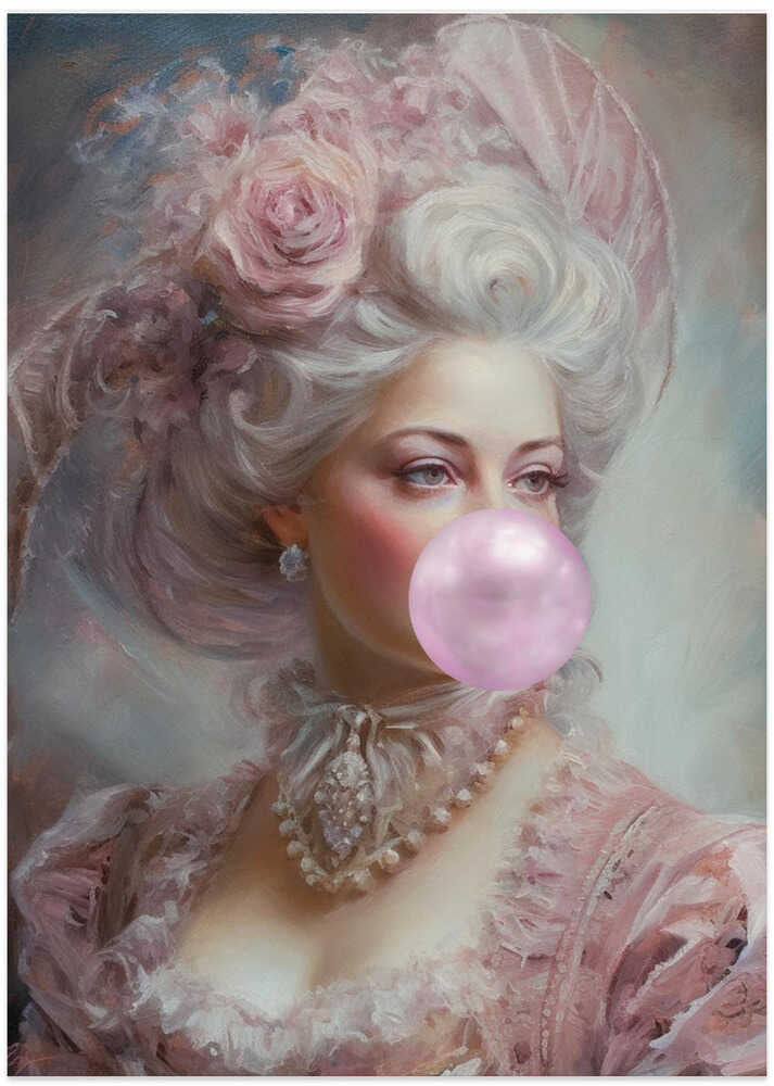 Pastel Marie Antoinette Bubble-Gum - Art Print by Talitha McQueen