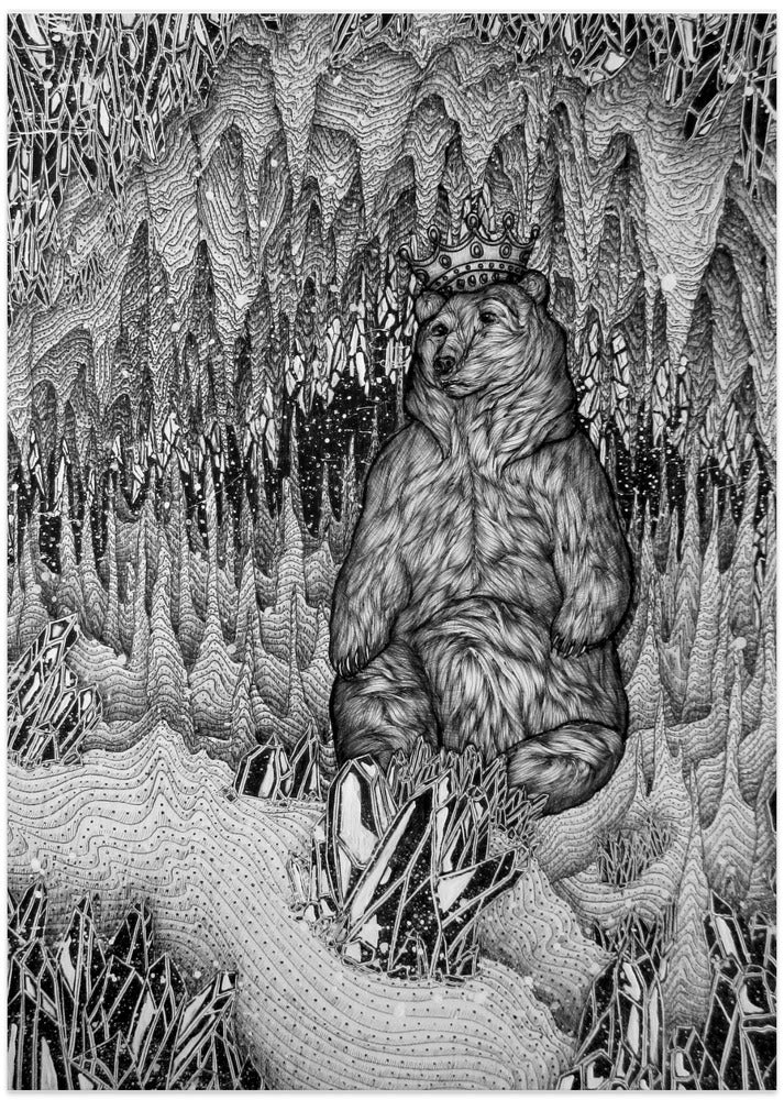 Cave of the Bear King Large - Art Print by EC Mazur