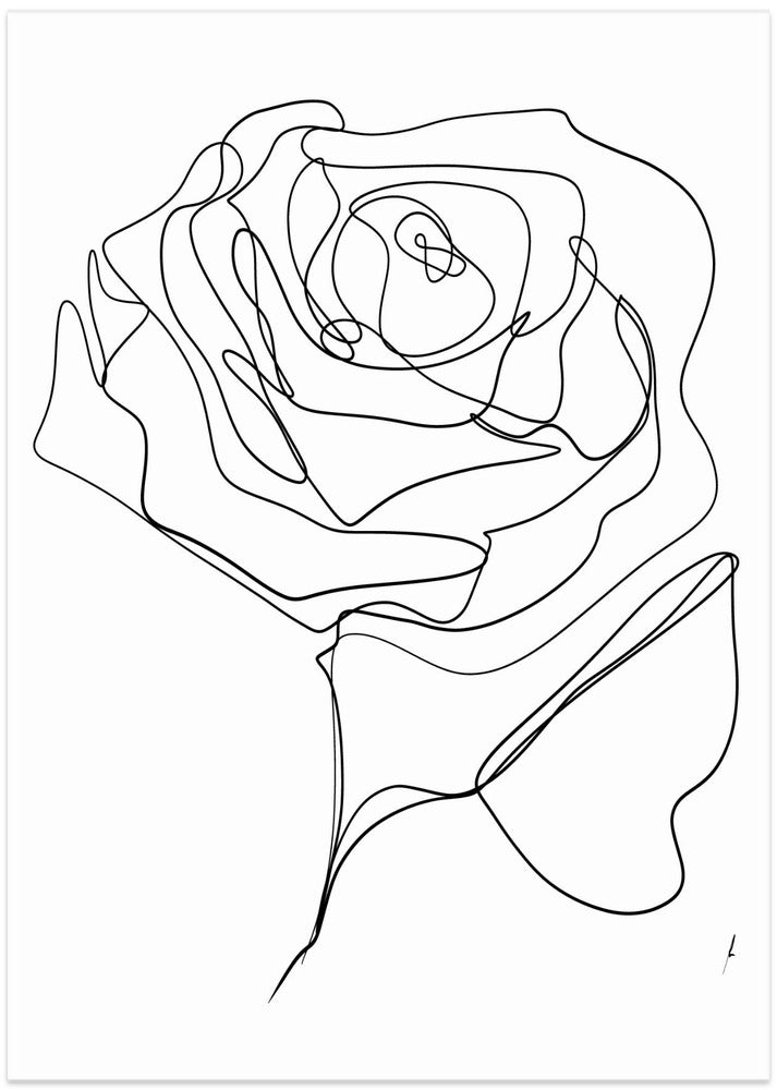 ROSE ONE-LINE DRAWING - Art Print by Ankie Kooi