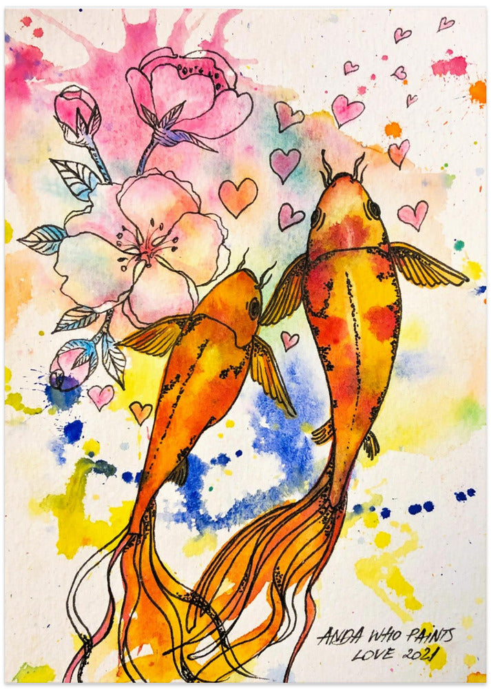 Koi LOVE - Art Print by Anda Bieza