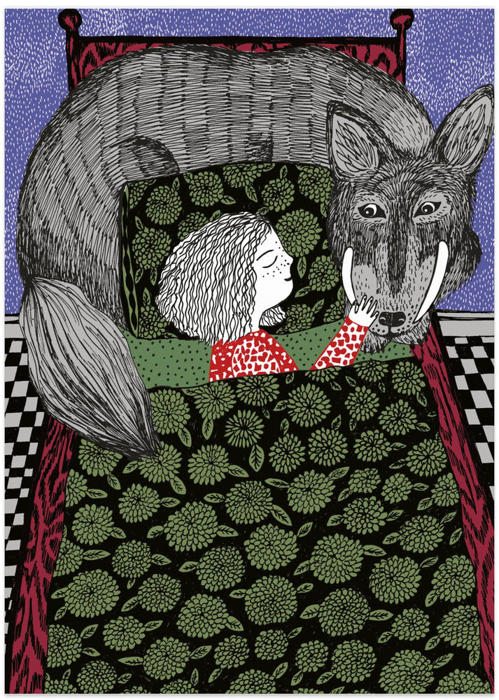 Girl and Wolf - Art Print by Kasia Walentynowicz
