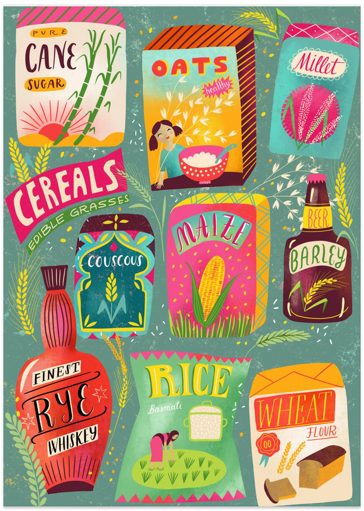 Colorful Cereal Chart - Art Print by uta krogmann