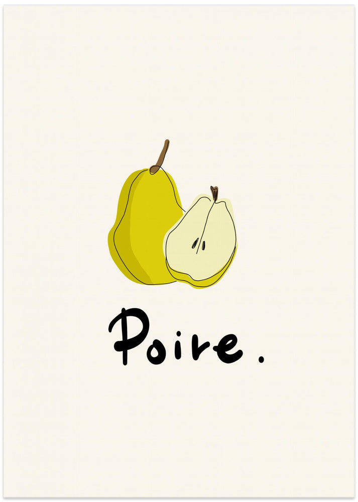 Modern French Fruits Collection &quot;Pear / Poire&quot; - Art Print by Rio Soléy