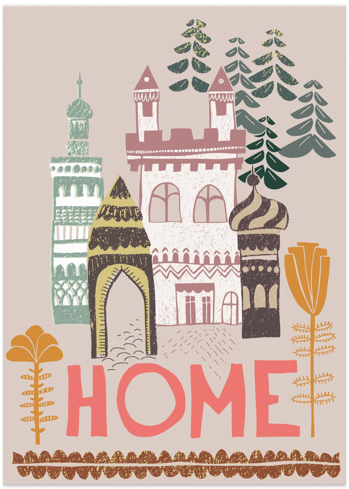 Block print Home - Art Print by Annick