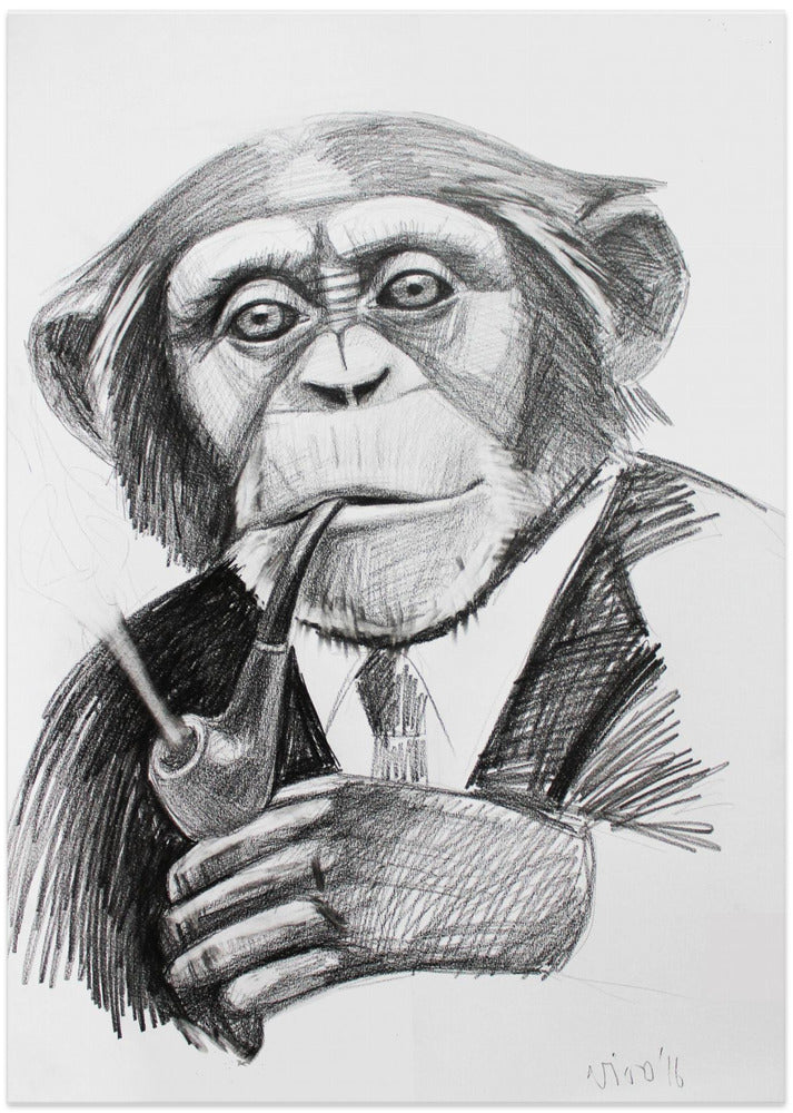 Sophisticated Chimp - Art Print by Violeta Vollmer