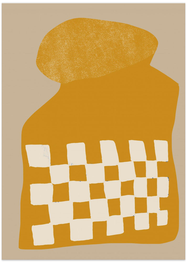 Golden Checkered Form - Art Print by THE MIUUS STUDIO
