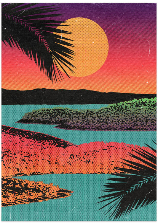 Retro Sunset - Art Print by Nibera