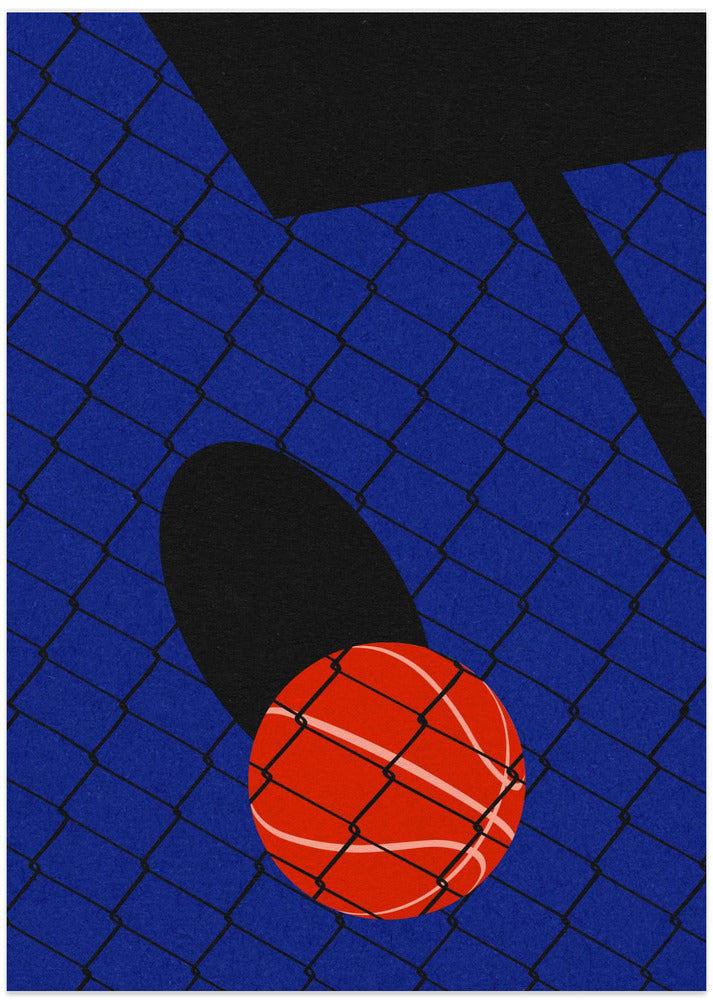 Backjard Basketball Court - Art Print by Rosi Feist