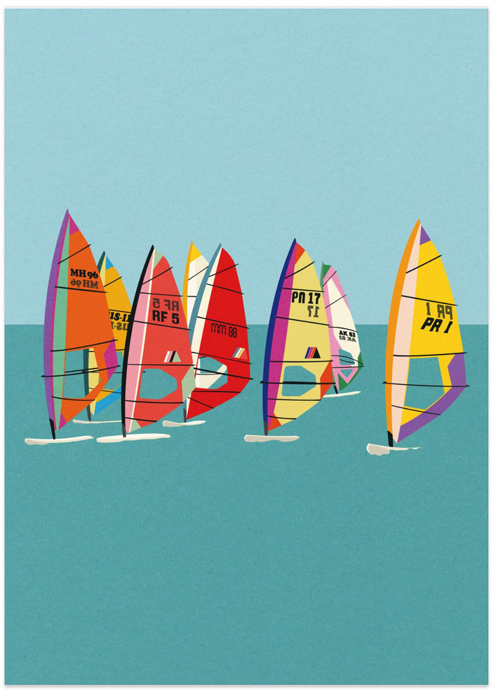 Baltic Sea Windsurfing - Art Print by Rosi Feist