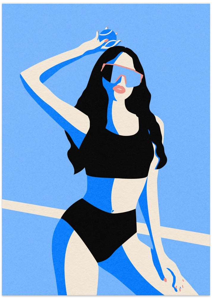 Blue Sport Girl - Art Print by Rosi Feist