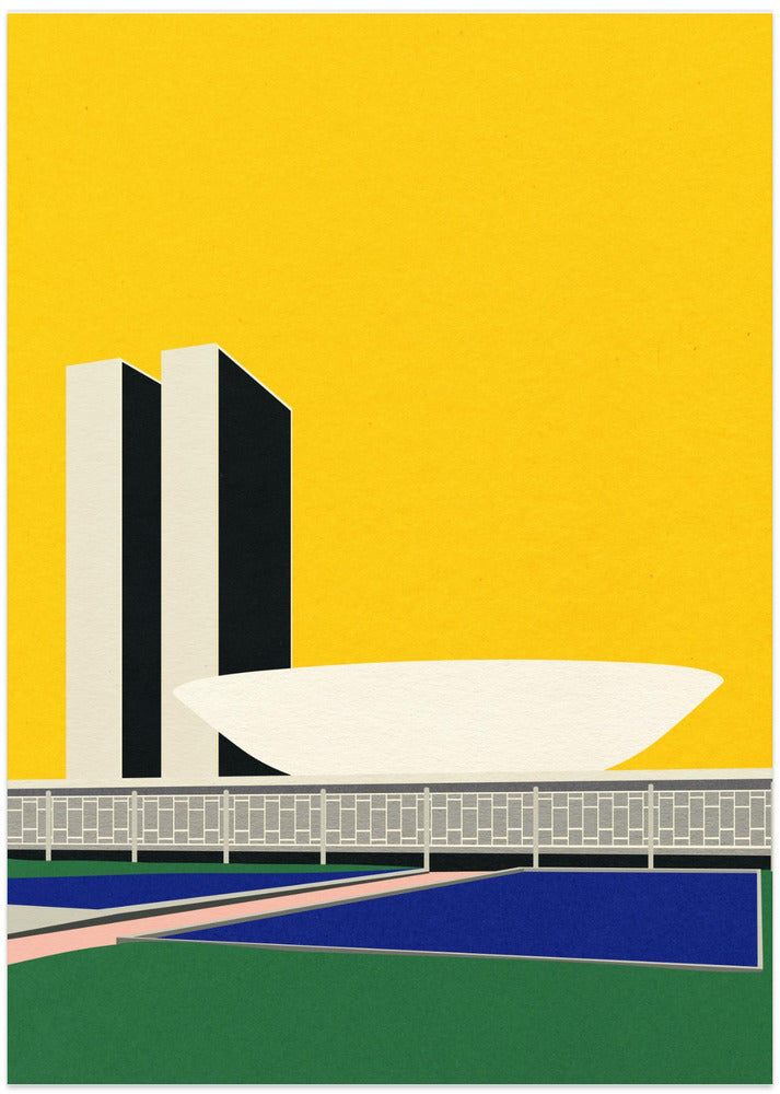 Congresso Nacional Brasilia - Art Print by Rosi Feist