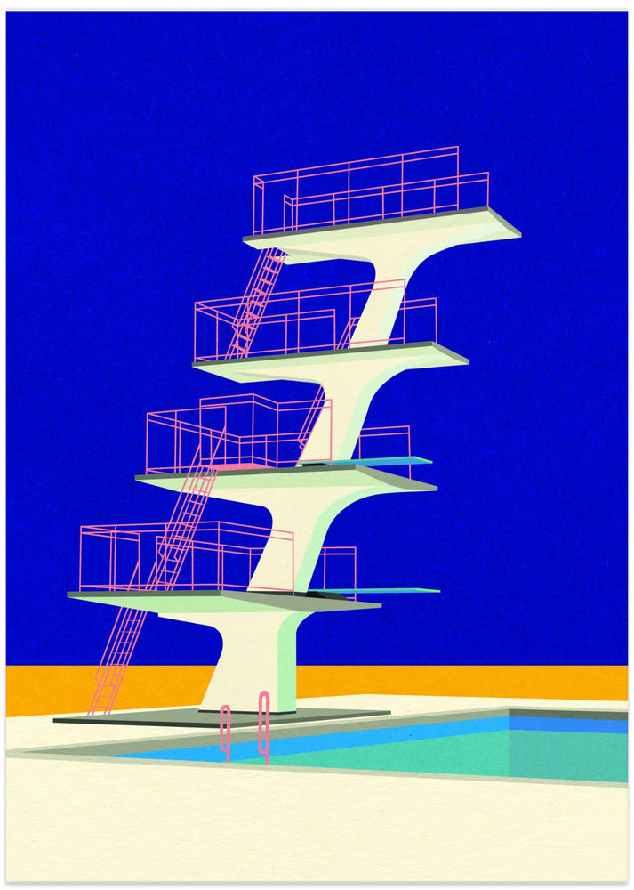 Diving Tower - Art Print by Rosi Feist