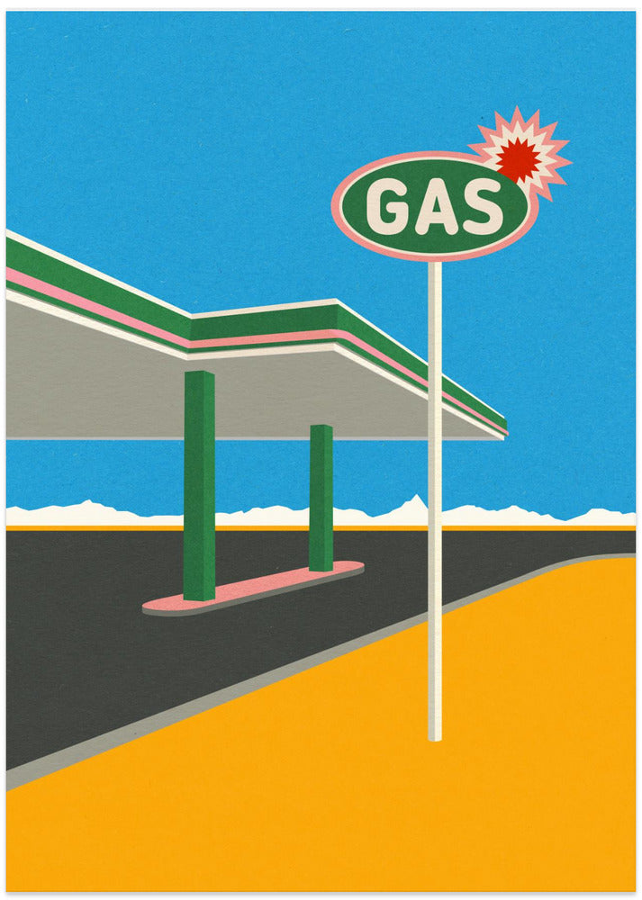 Spark Gas Station - Art Print by Rosi Feist
