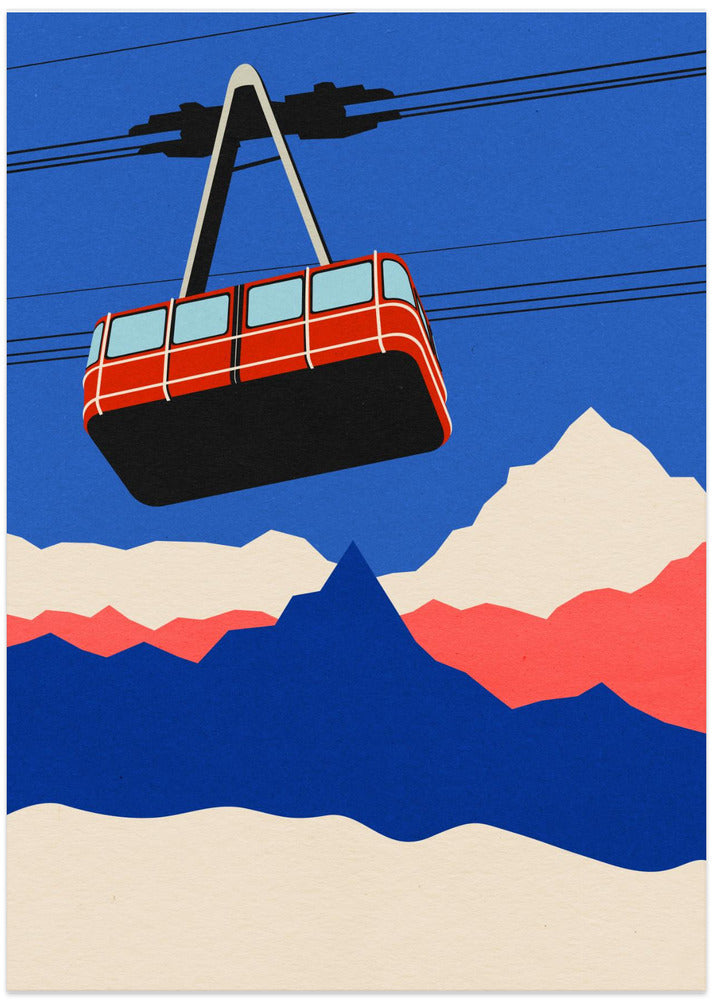 Ski Mountains - Art Print by Rosi Feist
