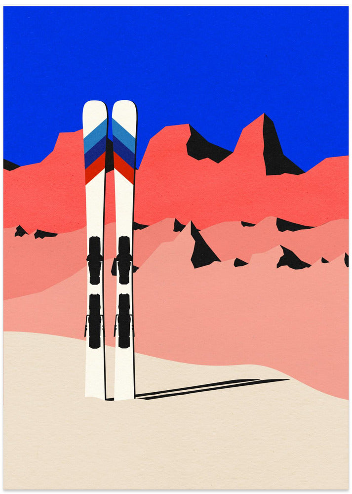 Ski Alpin - Art Print by Rosi Feist