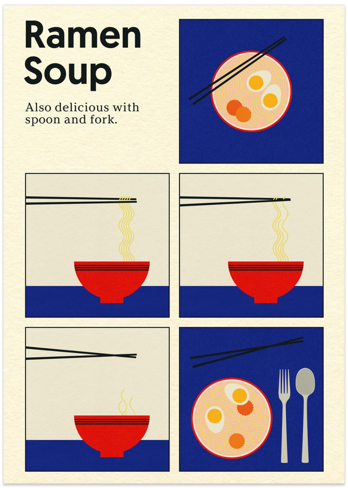 Poster Ramen Soup - Art Print by Rosi Feist