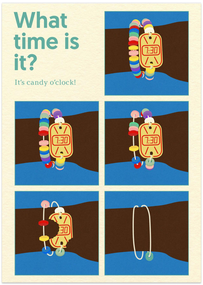 Poster Candy Clock - Art Print by Rosi Feist