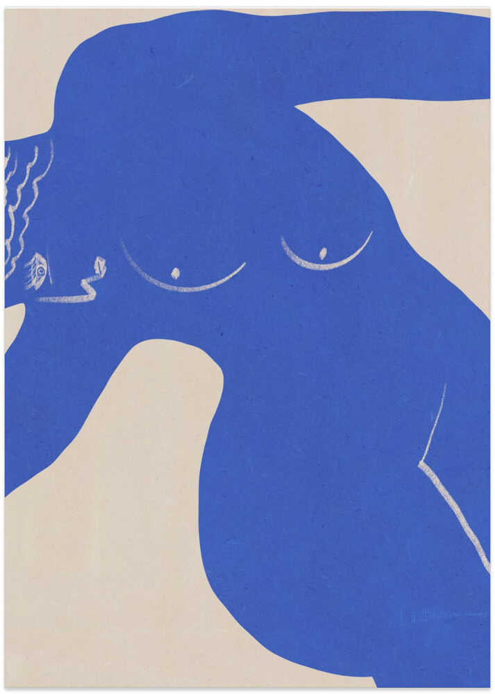 Bold Blue Silhouette - Art Print by Little Dean