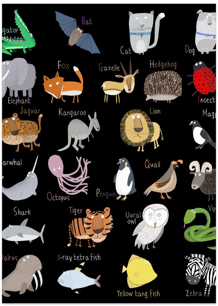 Alphabet Black White - Art Print by Carla Daly