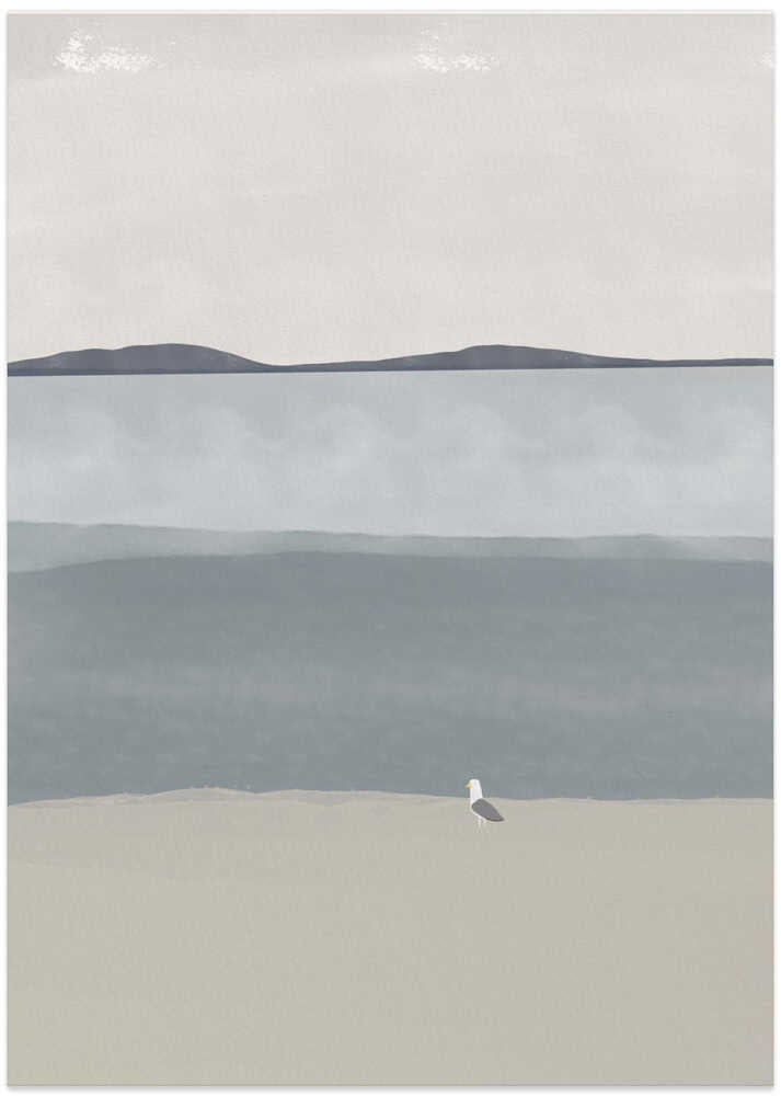 Serene Seascape With Calm Waves - Art Print by Little Dean