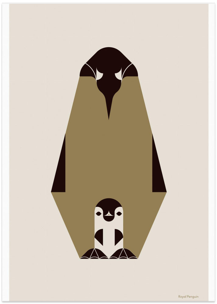 Golden Animals - Royal Penguin (white) - Art Print by Studio Soleil