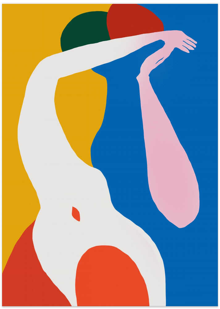 Fluidity Of Human Form Through Bold - Art Print by Little Dean