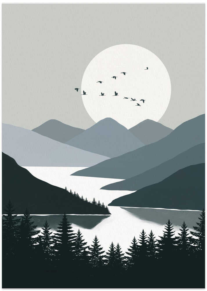 Featuring A Large Moon - Art Print by Little Dean