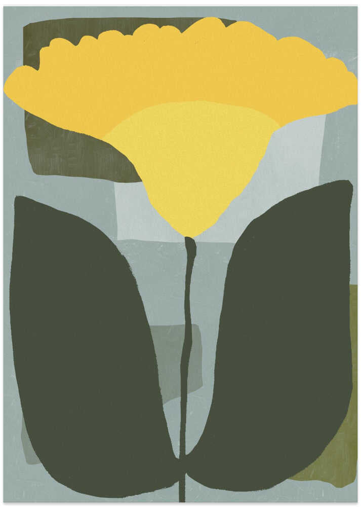 Simplistic Yellow Flower - Art Print by Little Dean