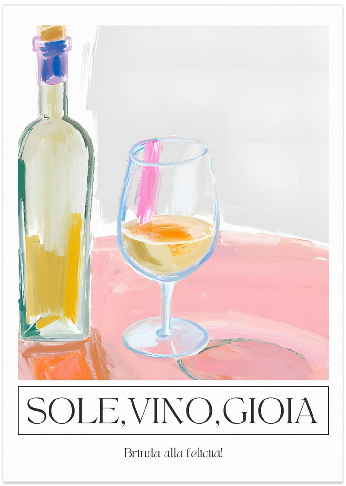 Sole, vino, gioia - Art Print by Ohkimiko