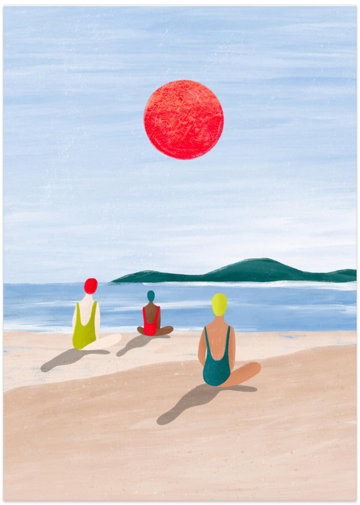 Girls At the Beach - Art Print by Bea Müller