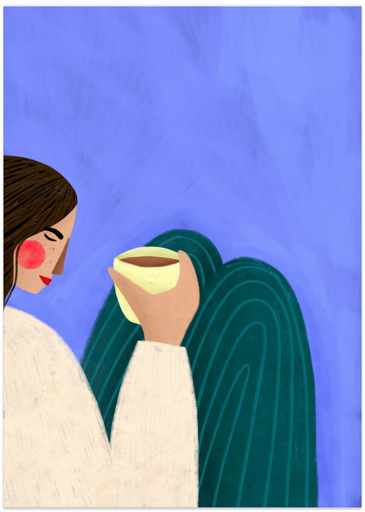 Sipping Coffee - Art Print by Bea Müller