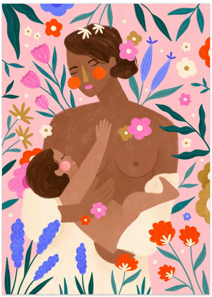 Tender Mother Baby Love - Art Print by Bea Müller