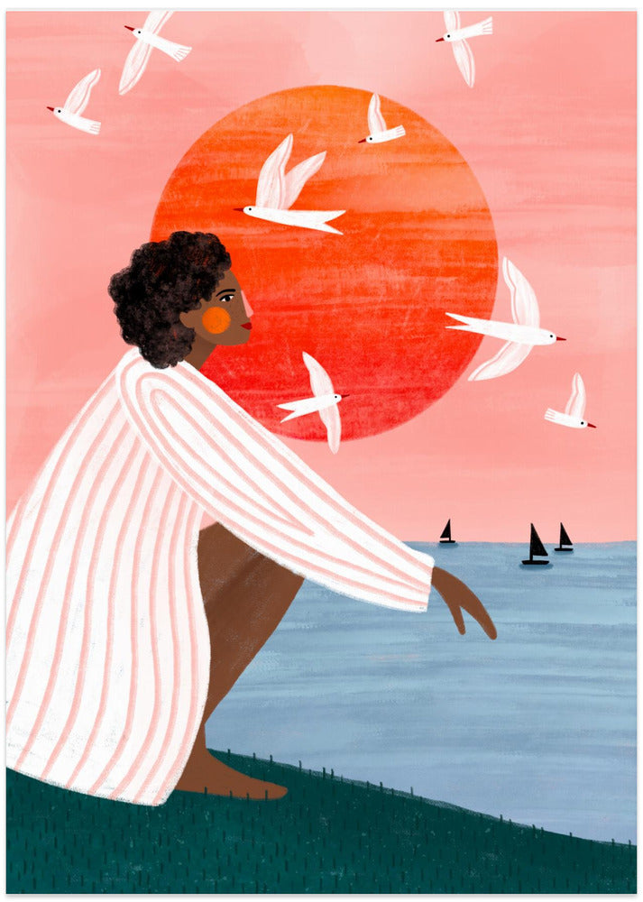 Sunset On My Own - Art Print by Bea Müller
