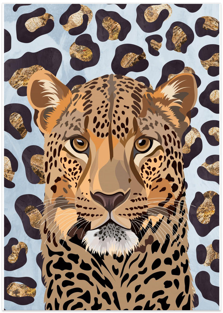 Leopard Print Leopard Blue - Art Print by Sarah Manovski