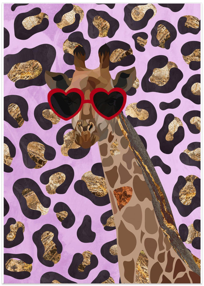 Leopard Print Giraffe Pink - Art Print by Sarah Manovski